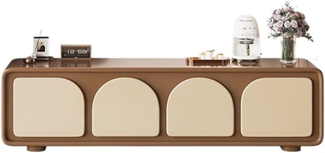 TV Stand Cabinet 4pcs Arched Door Design TV Cabinet Floor Living Room Simple Small Apartment Storage Cabinet TV Cabinet TV Console