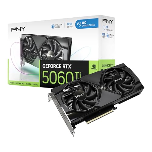 PNY NVIDIA GeForce RTX&trade; 5060 Ti 16GB Overclocked Dual Fan Graphics Card (DLSS 4, PCIe&reg; 5.0, HDMI&reg;/DP 2.1, 2-Slot)
