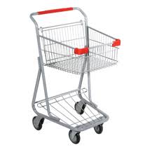 Single Basket Wire Convenience Express Shopping Cart - Gray