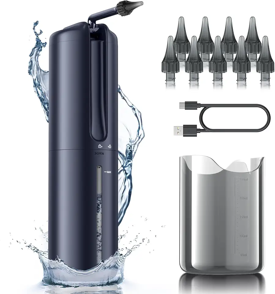 Ear Wax Removal - Electric Ear Cleaner - Ear Irrigation Kit Safe Ear Irrigation Flushing System with 4 Pressure Settings
