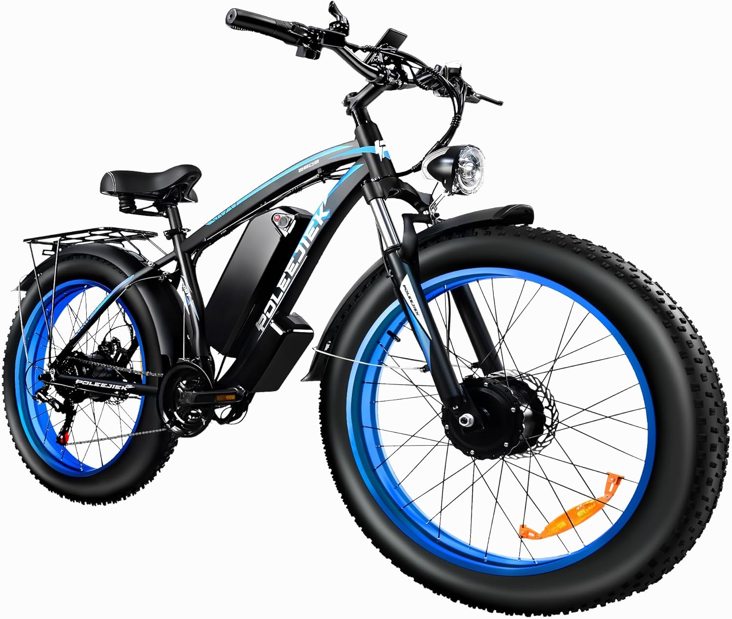 2000W Electric Bike with 20Ah Removable Battery 26"×4.0Fat Tire Ebike for Adults35MPH 80Miles Electric Bicycles with Shi-Mano 21 Speed Lockable Front