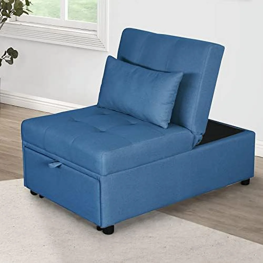 YZboomLife Sleeper Chair Bed  Convertible Chair 4 in 1 Multi- Folding Ottoman Sofa Bed Pull Out Sleeper Chair Beds  Adjustable Backrest  Single Bed