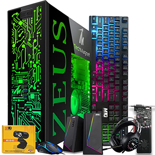 TechMagnet Gaming Desktop PC, Intel i7 6th Gen, Zeus Pro 4, GT 1030, 8GB RAM ARGB, 1TB SSD + 4TB HDD, 22 Inch Monitor, Wi-Fi | Bluetooth Adapter