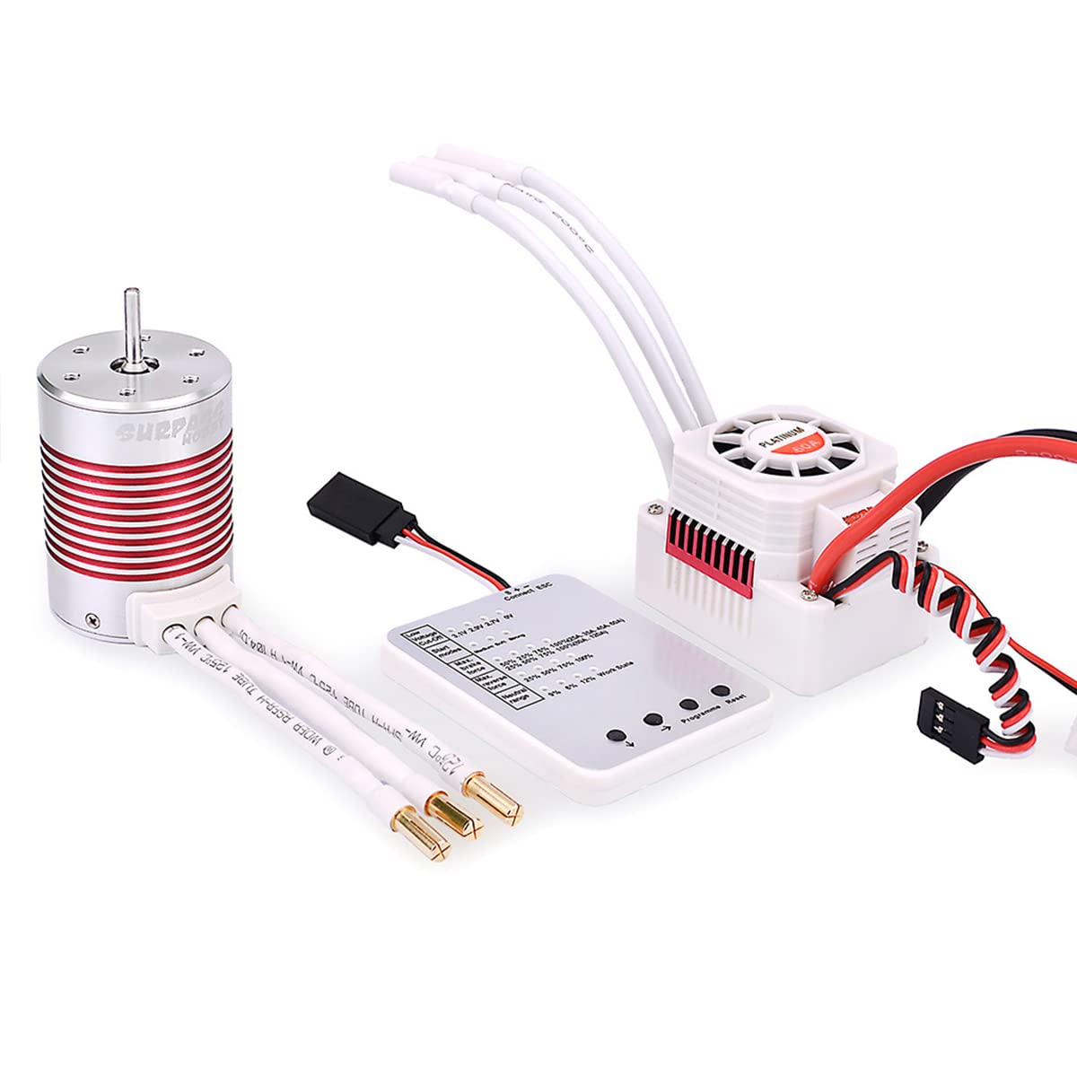 3650 3900kv Brushless Motor ESC: Waterproof Sensorless Motor with 60A ESC & Programming Card Combo Fast Motor Electric High Speed Controller for 1/10
