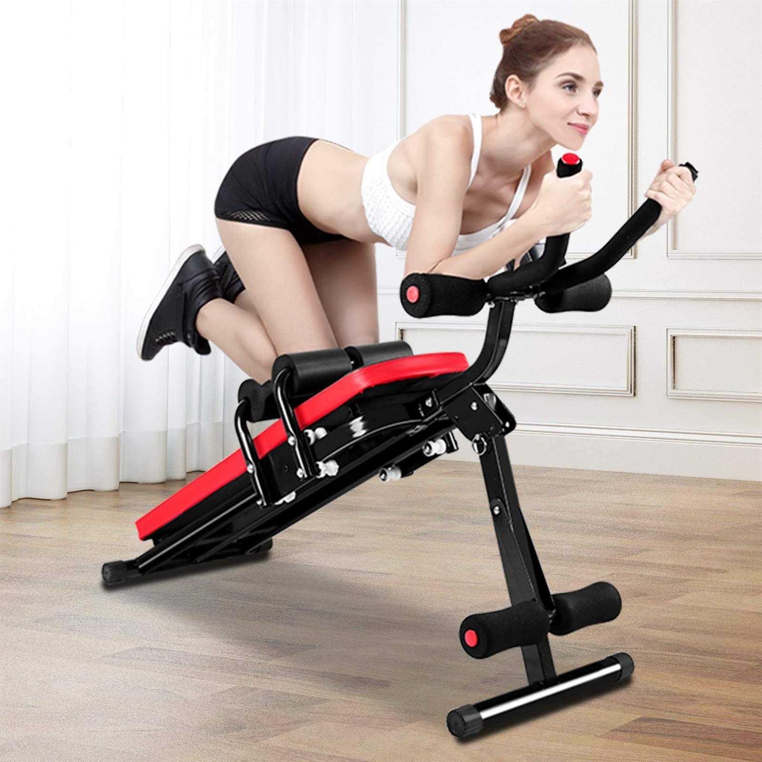 Bigzzia Adjustable Ab Exercise Bench Abdominal Workout Machine Foldable Sit Up Bench - Sports Supplies Online Store
