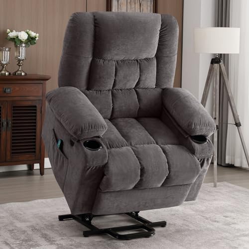 Power Lift Recliner Chair Recliners for Elderly with Heat and Massage Recliner Chair for Living Room with Infinite Position and Side Pocket