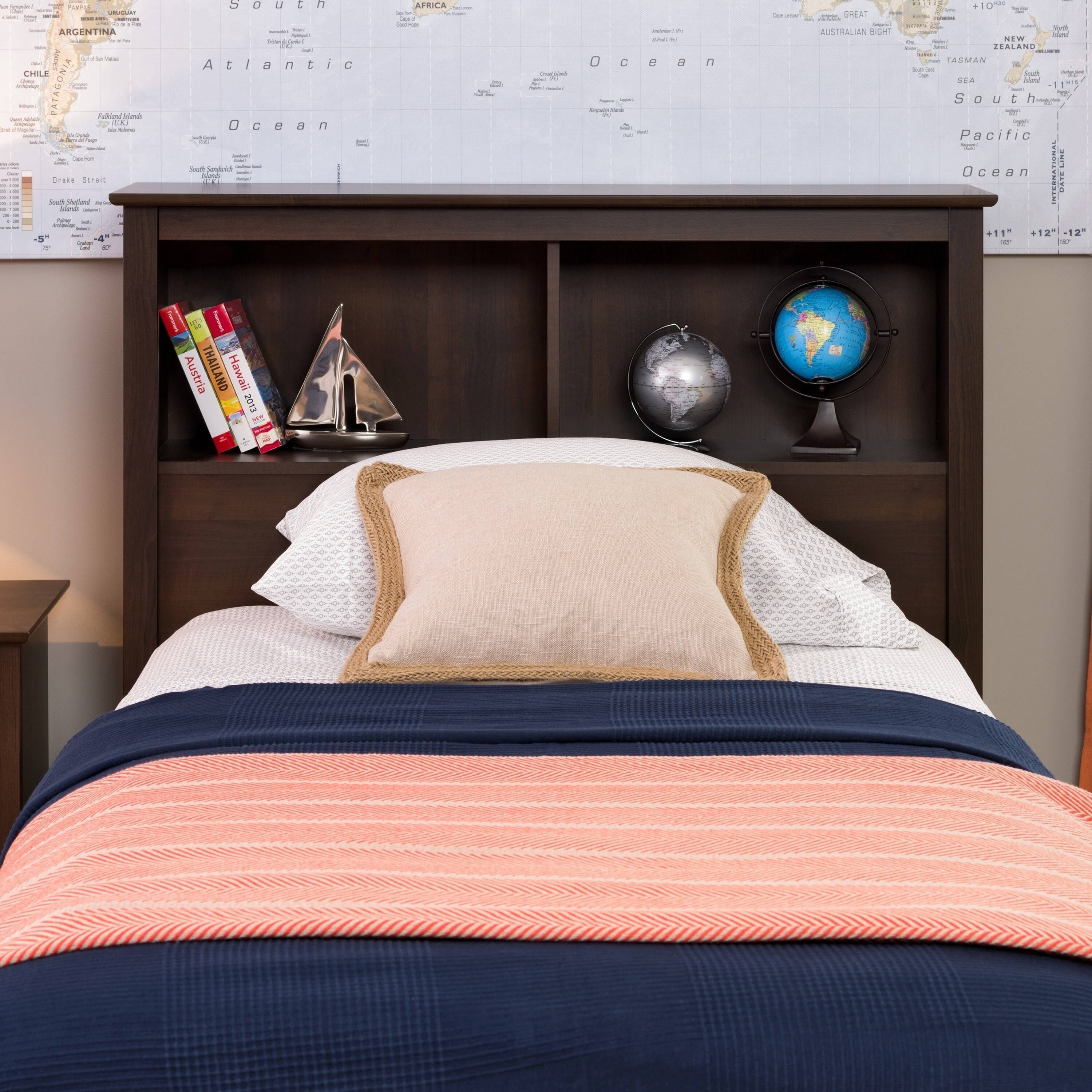 Prepac Espresso Twin Bookcase Headboard