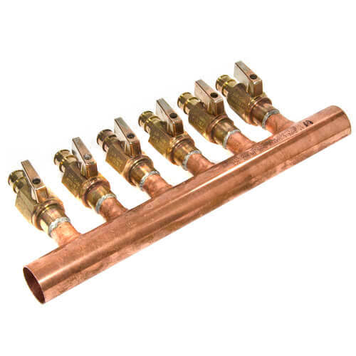Uponor Wirsbo LF2500600 1x22 Copper Manifold with LF Brass 1/2x22 ProPEX B