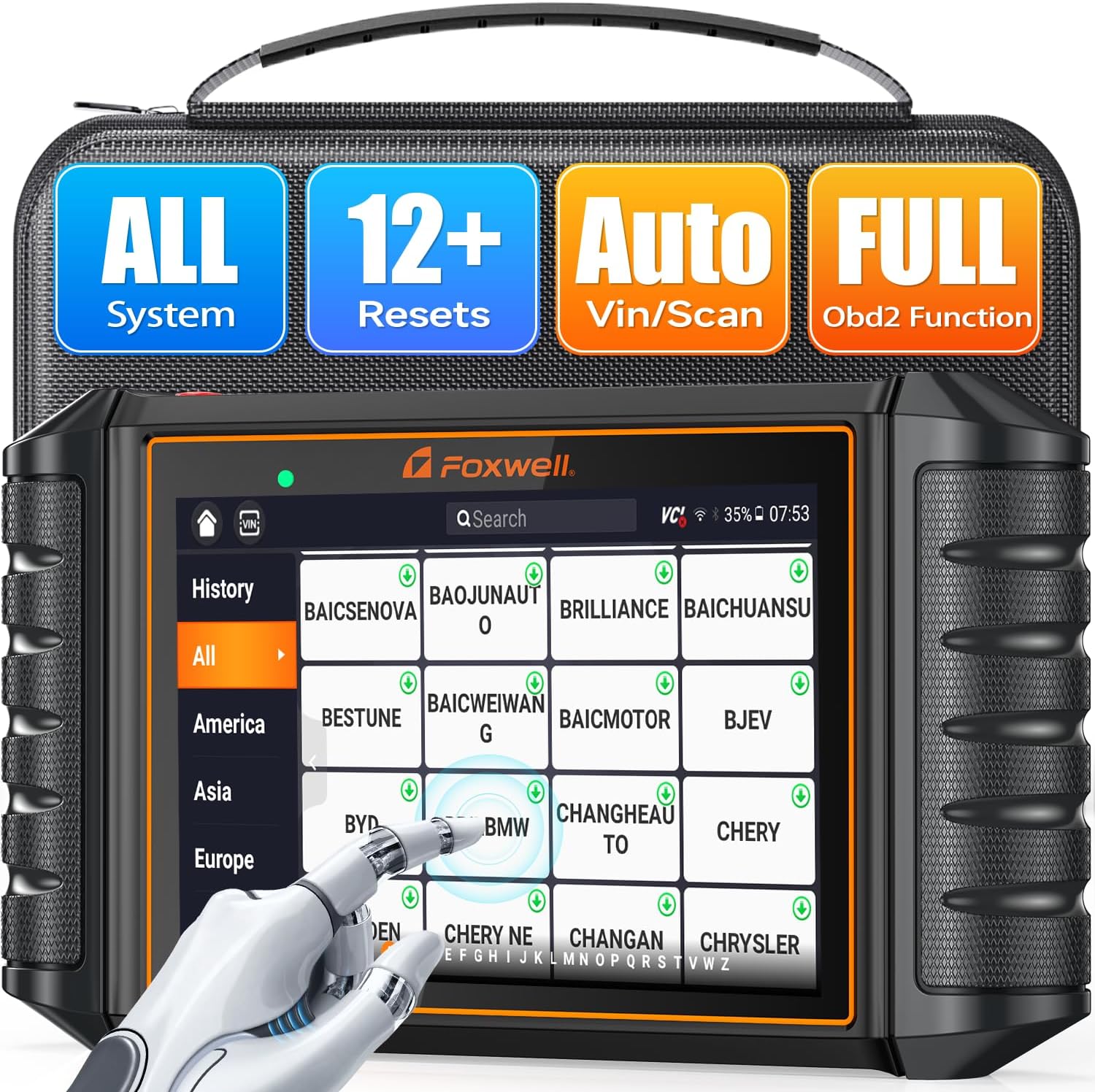 2024 Newest FOXWELL Scanner NT726 Automotive Scan Tool, All System Car Diagnostic Scanner with 12+ Service Resets
