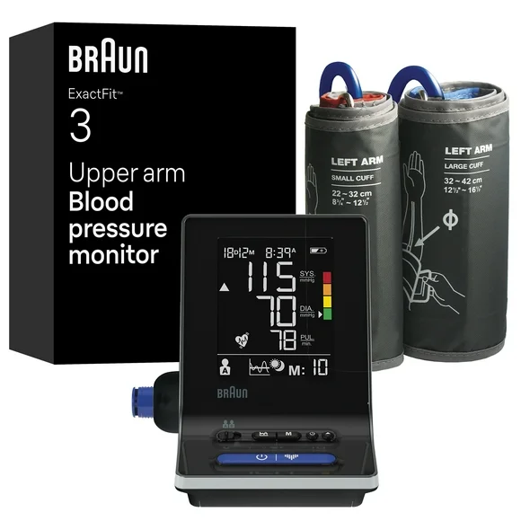 Braun ExactFit 3 Upper Arm Blood Pressure Monitor with 2 Cuff Sizes, FSA & HSA Eligible, BUA6120US - Kansas Nuitrition - HNZSDS