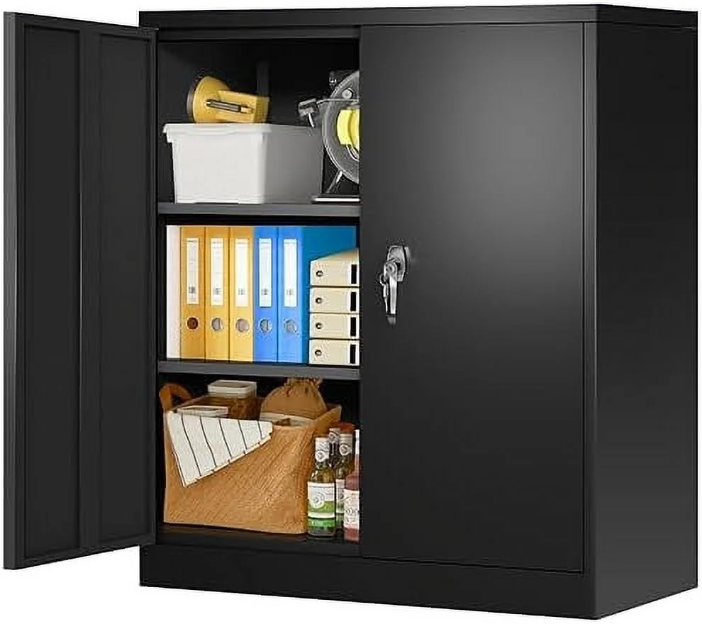 GEROBOOM Metal Garage Cabinet  72\u201D Large  Cabinet with 2 Doors and 4 Adjustable Shelves  Steel Tool Cabinets  Metal File  Cabinet for Home