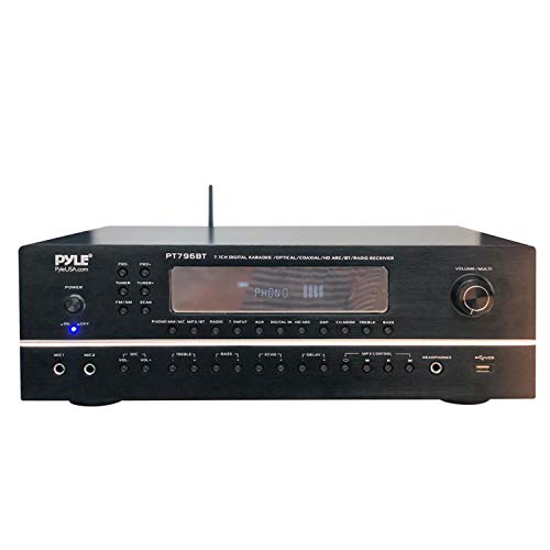 Pyle 2000W 7.1-Channel Hi-Fi Bluetooth 5.0 Stereo Amplifier - AV Home Theater Receiver with Radio - USB - RCA - HDMI - MIC IN