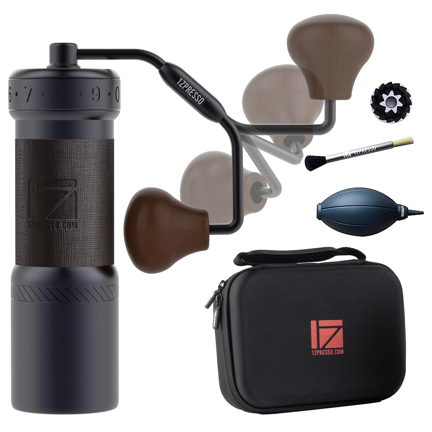 1Zpresso K-Ultra Manual Coffee Grinder Iron Gray: Grind Conical Burr, with Hogor Instruction Manual