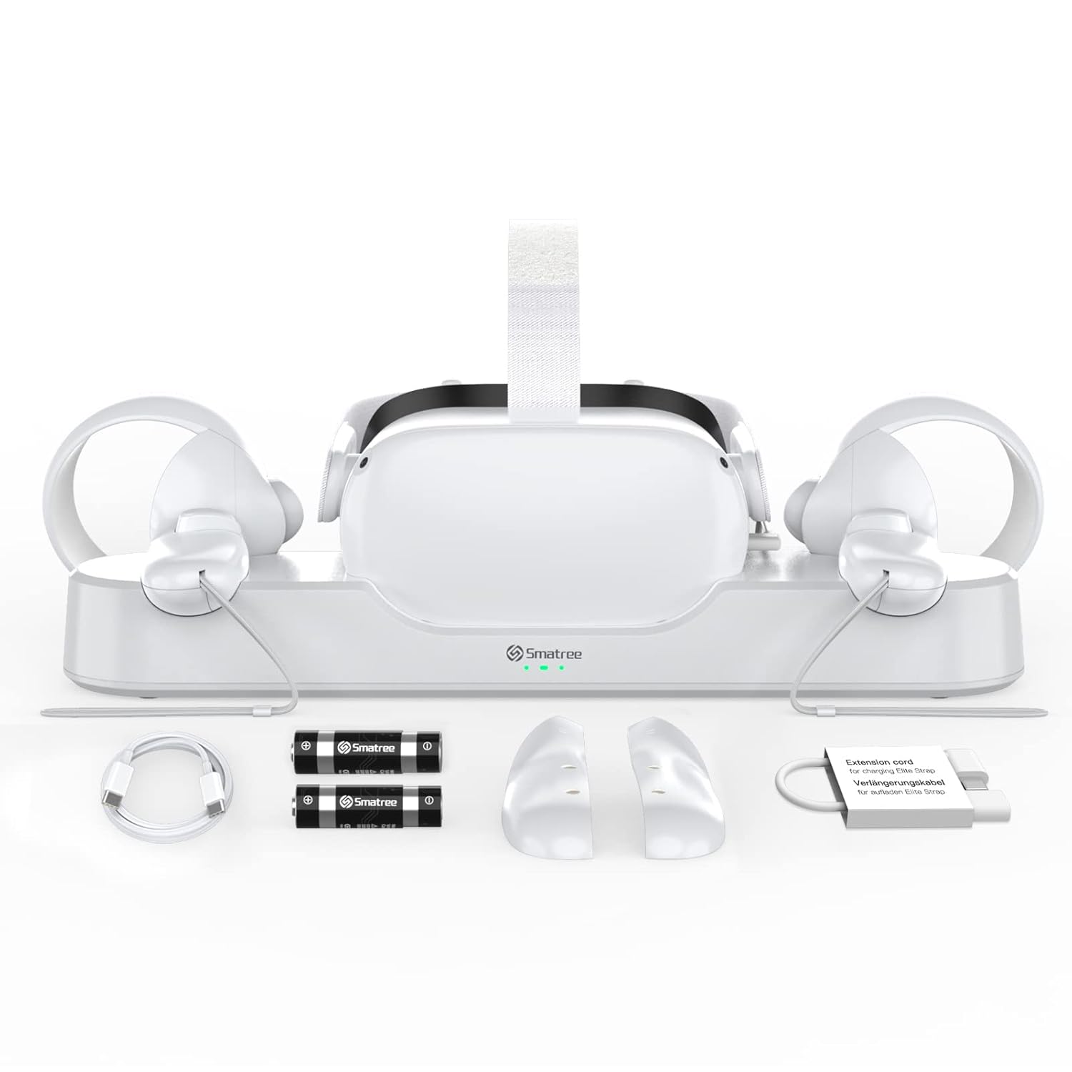 Smatree Oculus Quest 2 Charging Dock for Oculus Quest 2/Meta Quest 2,Charge Controllers and Headset Simultaneously,[Updated Fit Elite Strap]