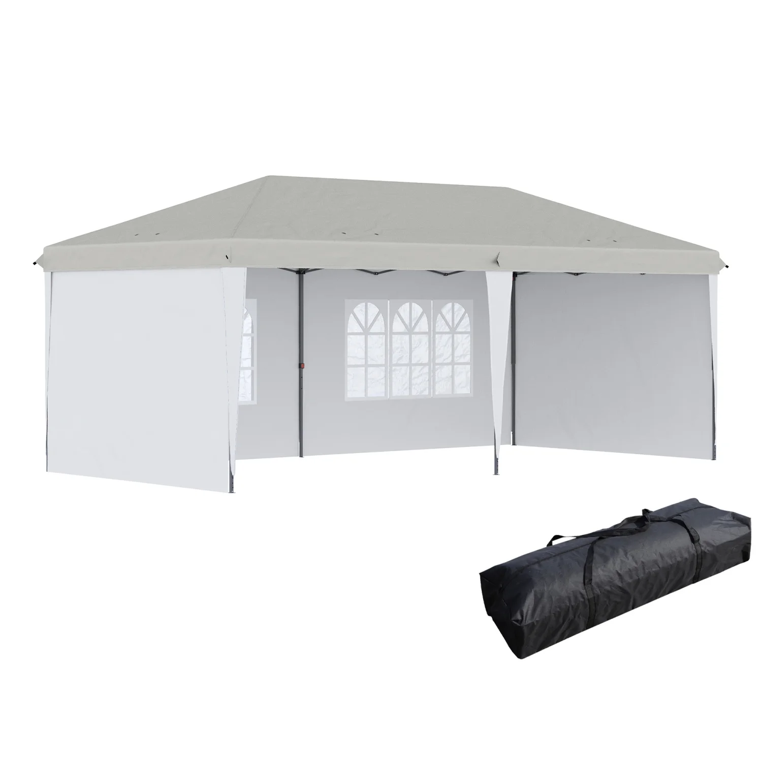 YLtoohoom 10‘ x 20‘ Pop Up Canopy Tent with 4 Sidewalls  Heavy Duty Tents for Parties  Outdoor Instant Gazebo with Carry Bag  for Outdoor  Garden