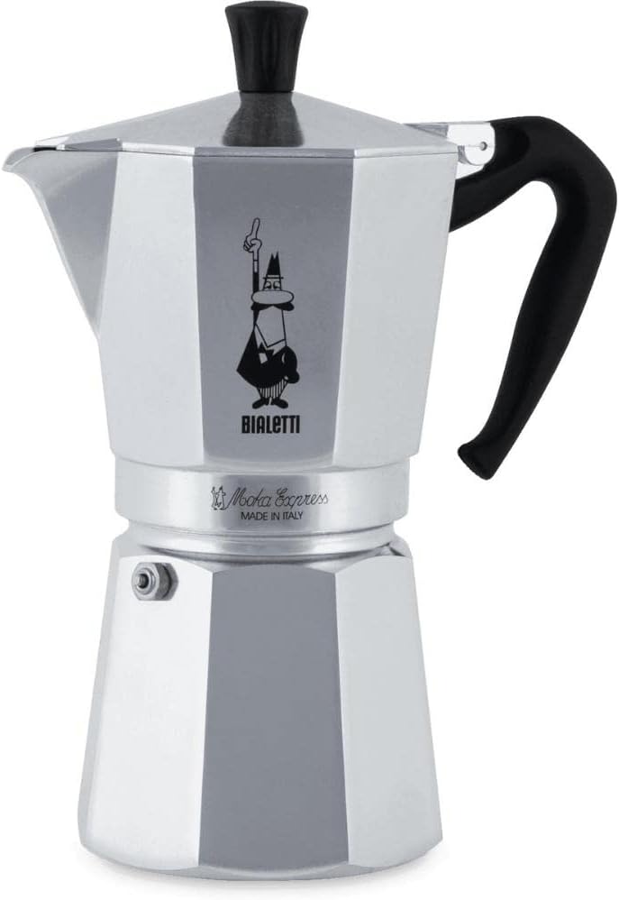 Bialetti - Moka Express: Iconic Stovetop Espresso Maker, Makes Real Italian Coffee, Moka Pot 12 Cups (22 Oz - 670 Ml), Aluminium, Silver