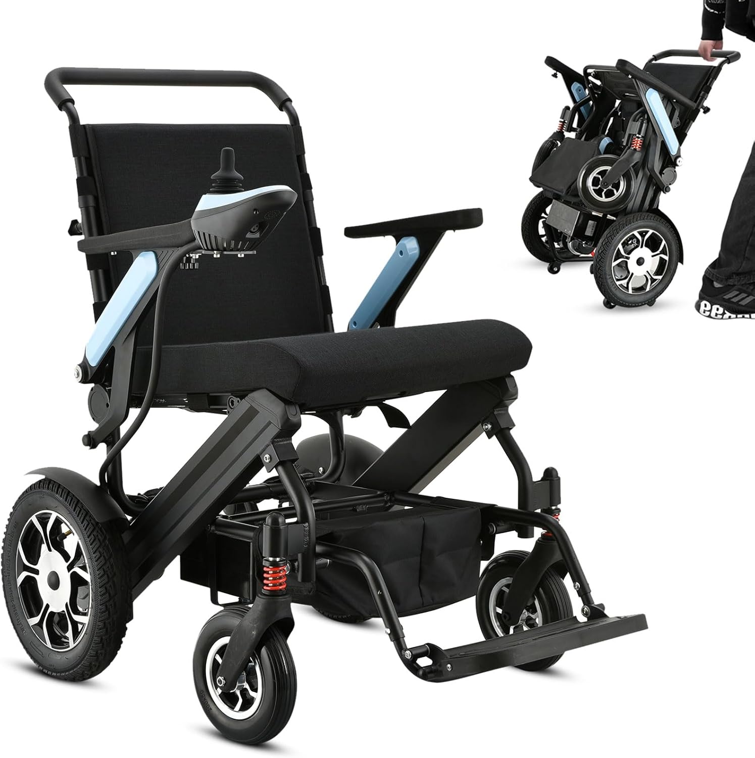 Electric Wheelchair for Adults Lightweight Foldable All Terrain Motorized Wheelchair for Seniors with 20AH Removable Battery 25 Miles Long Travel