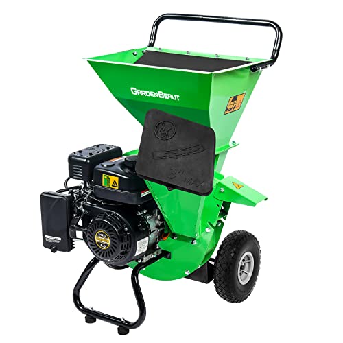 3 in 1 Wood Chipper Shredder Mulcher MF30, 7HP 212cc Heavy Duty Gas Powered, Max 3" Diameter Capacity for Wood, Limb, Leaves with Two Hoppers