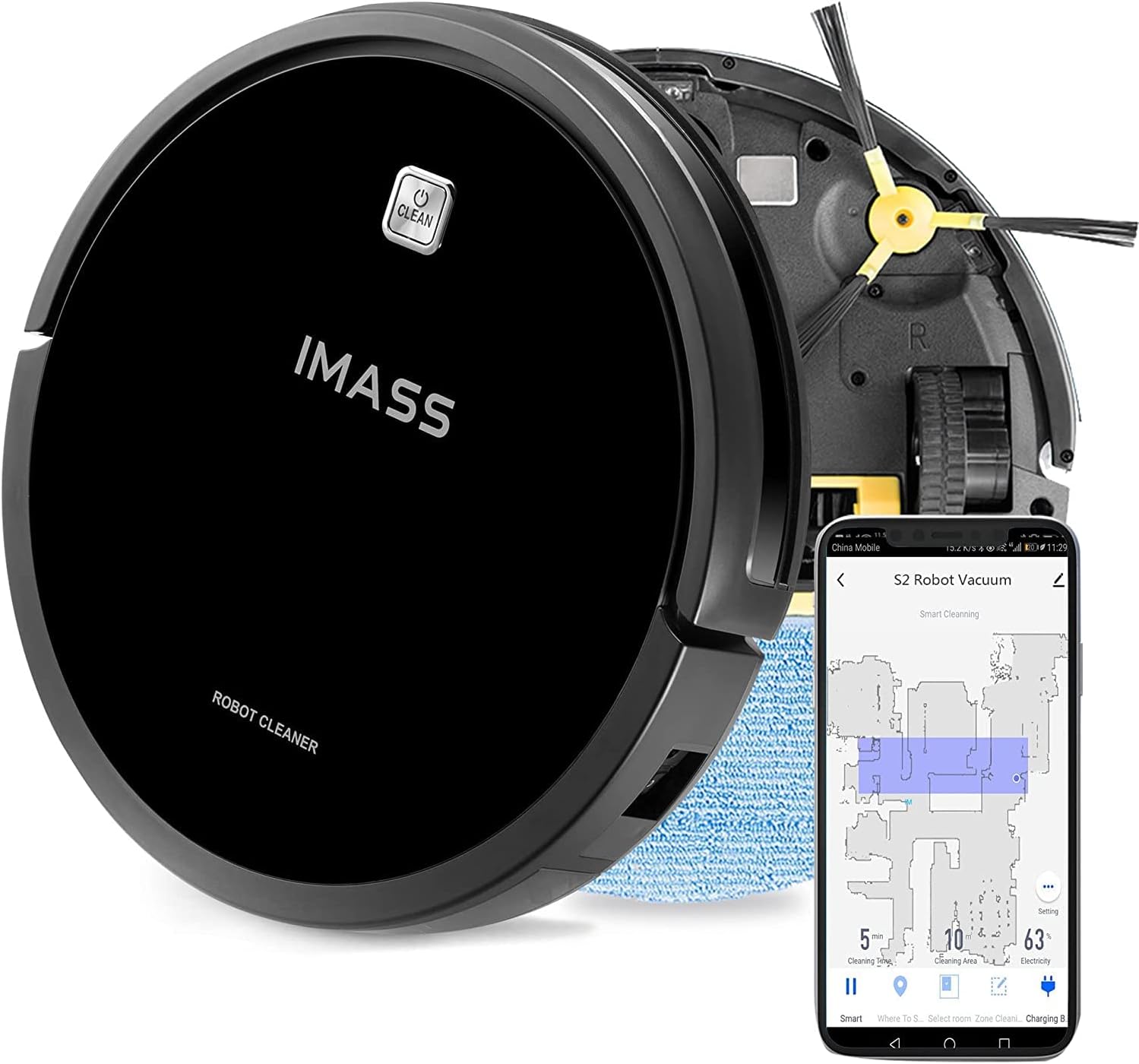 IMASS Robot Vacuum and Mop, Smart Path Planning Robot Vacuum Cleaner, 2600Pa High Suction and Self-Charging, Robot Vacuum Supports Alexa