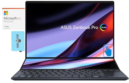 ASUS Zenbook Pro 14 Duo Gaming & Entertainment Laptop (Intel i9-12900H 14-Core, 32GB LPDDR5 4800MHz RAM, 1TB SSD, GeForce RTX 3050 Ti