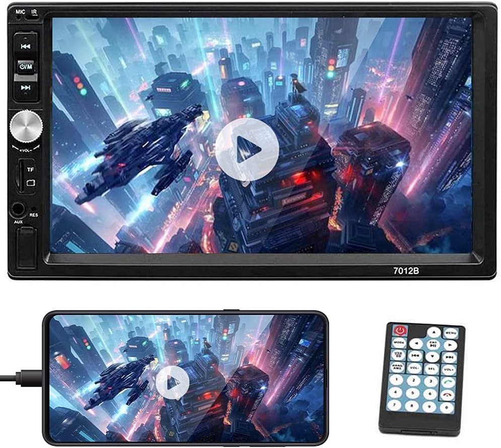 Double Din Car Stereo 7 Inch Bluetooth Car Radio LCD Touch Screen Car Indash Head Unit Support Mirror Link for Android/iOS