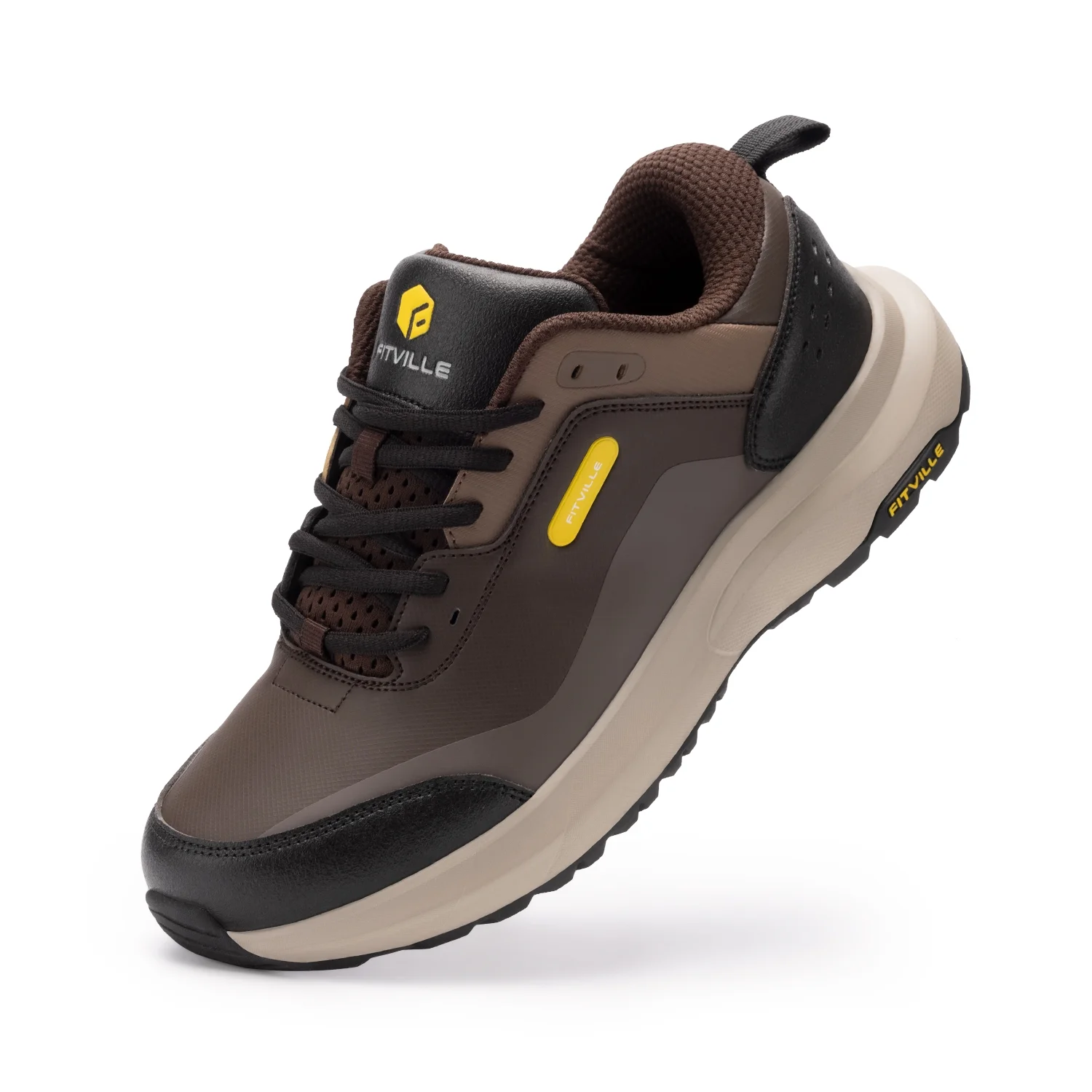 FitVille Mens Extra Wide Hiking Shoes Outdoor Low-top Waterproof Work Shoes Soft Toe with Arch Support-Rugged Core - Curated Treasures Market