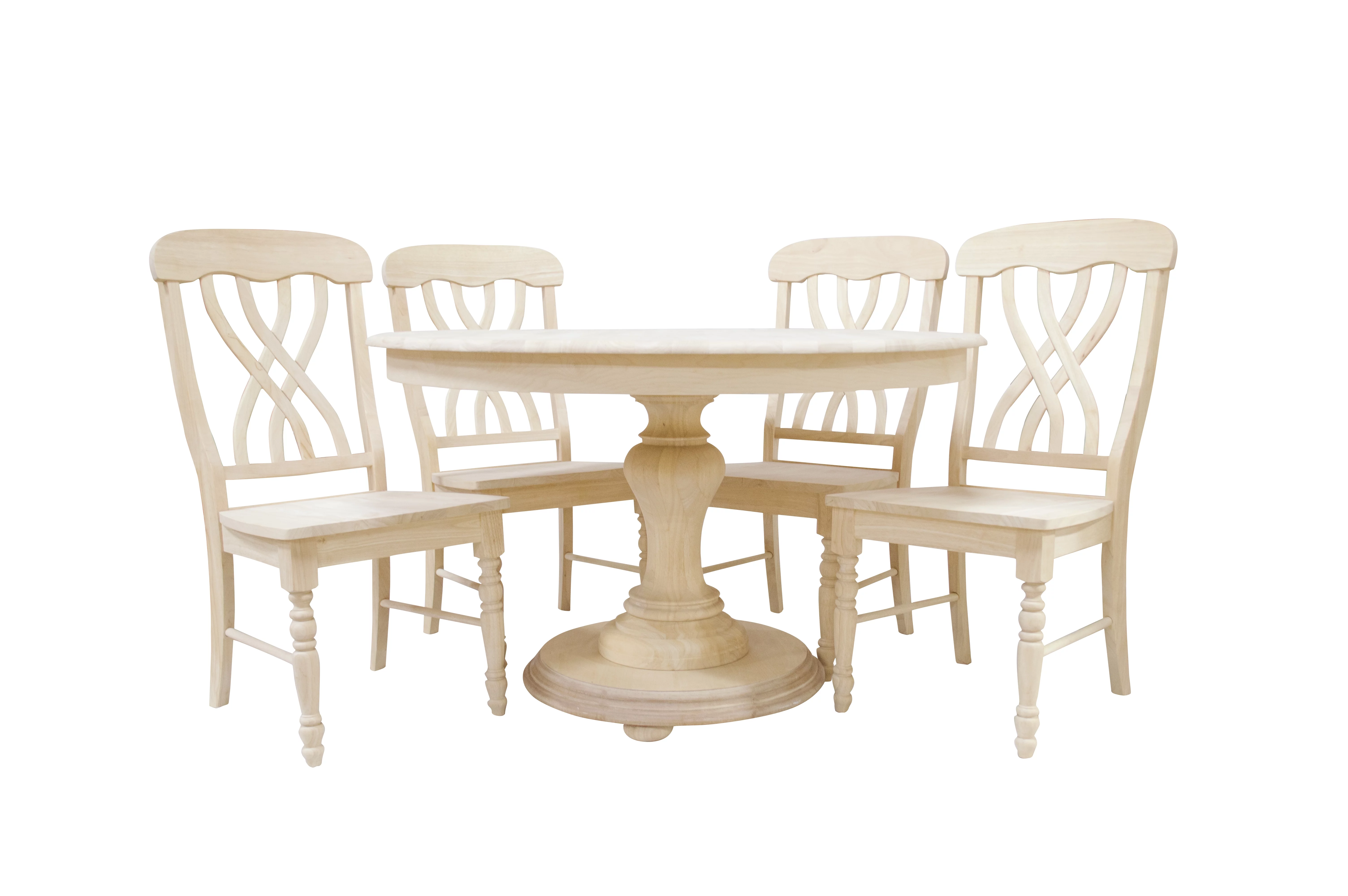 BingLTD - 48" Wide 30" Tall Bradford Round Dining Table Set for Kitchen, Dining Room with 4 Built Eleanor Chairs
