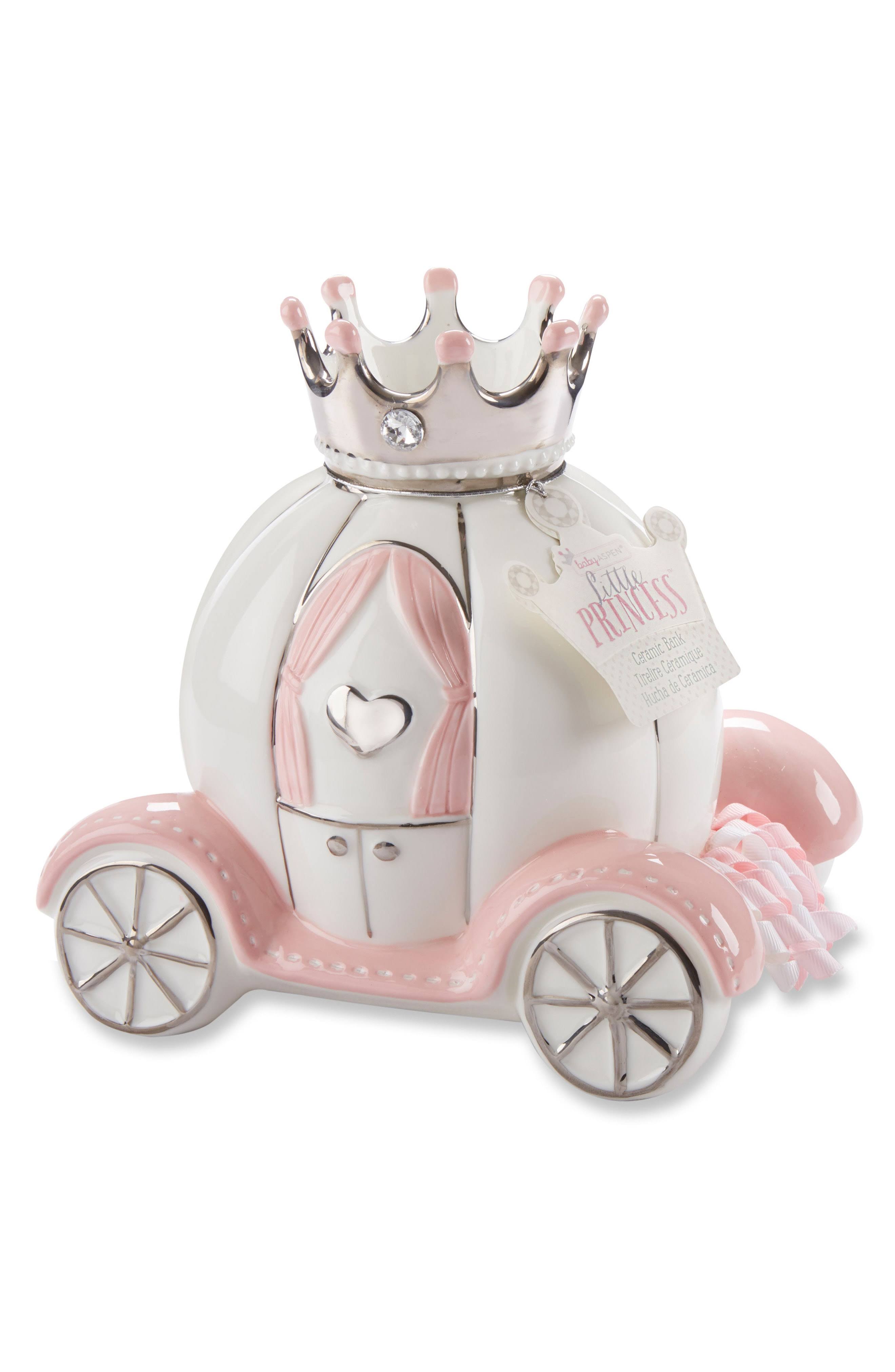 Baby Aspen Little Princess Ceramic Carriage Bank