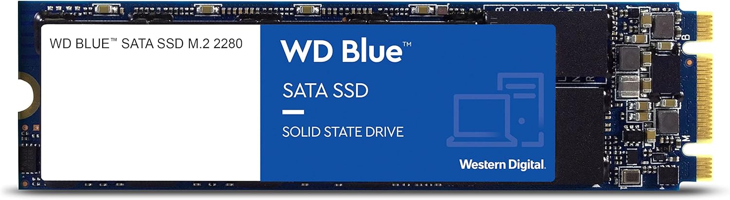 Western Digital 2TB WD Blue 3D NAND Internal PC SSD - SATA III 6 Gb/s, M.2 2280, Up to 560 MB/s - WDS200T2B0B
