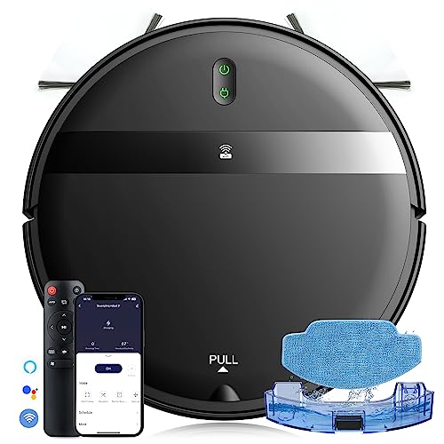 Robot Vacuum and Mop Combo for Large Homes & Pet Hair – Smart App/Voice, 2300Pa Sucktion, 120Min Clean, Ultra-Thin 2.87" Design