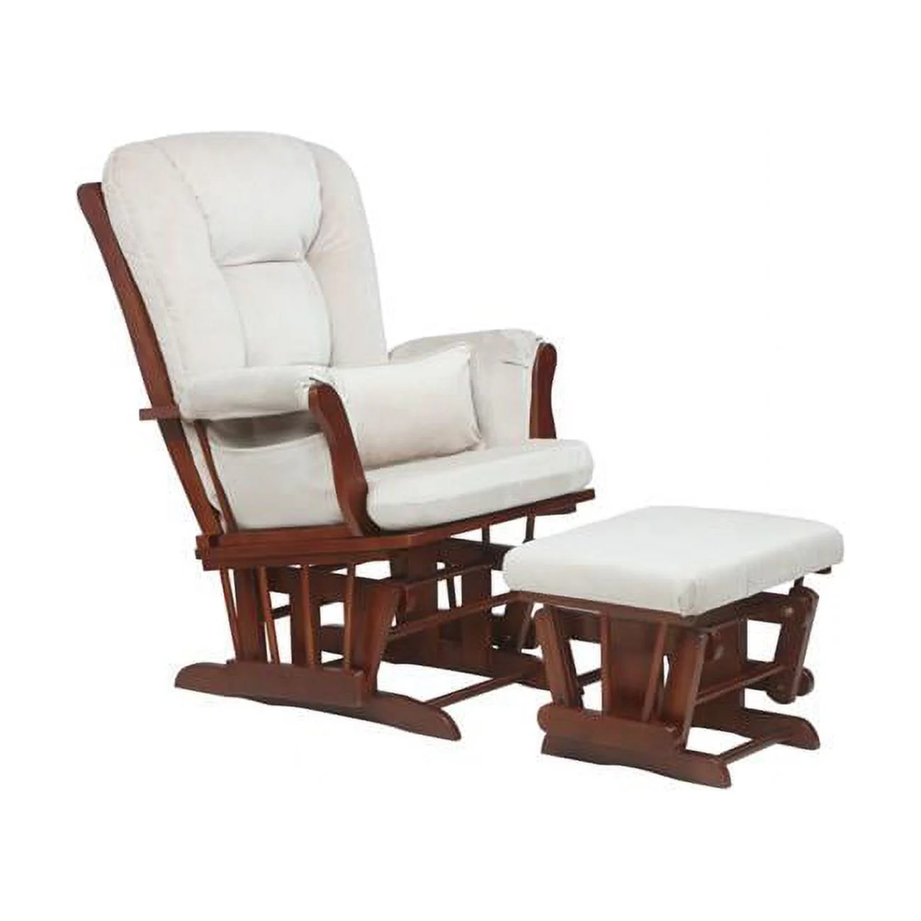 Alice Glider Chair & Ottoman with Pillow, Espresso