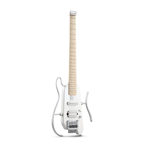 Donner HUSH-X Electric Guitar Kit - Featherlight Travel Guitar with Easy Assemble Stands, Great for Travel and Practice, Mahogany Solid Body, Gig Bag