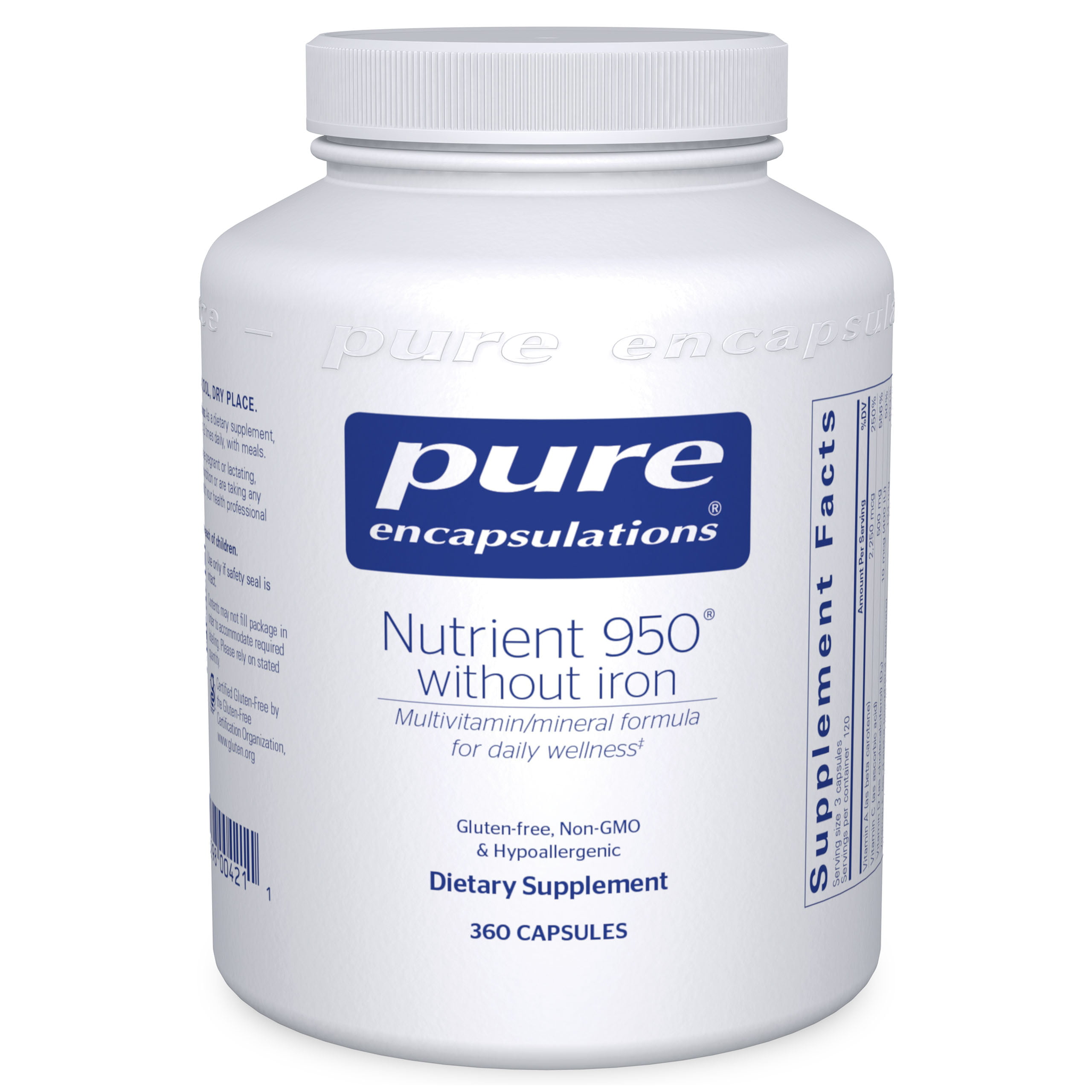 Pure Encapsulations Nutrient 950 without Iron | Supplement to Support Cardiovascular, Immune, and Cellular Health, Bones, Hormone Metabolism