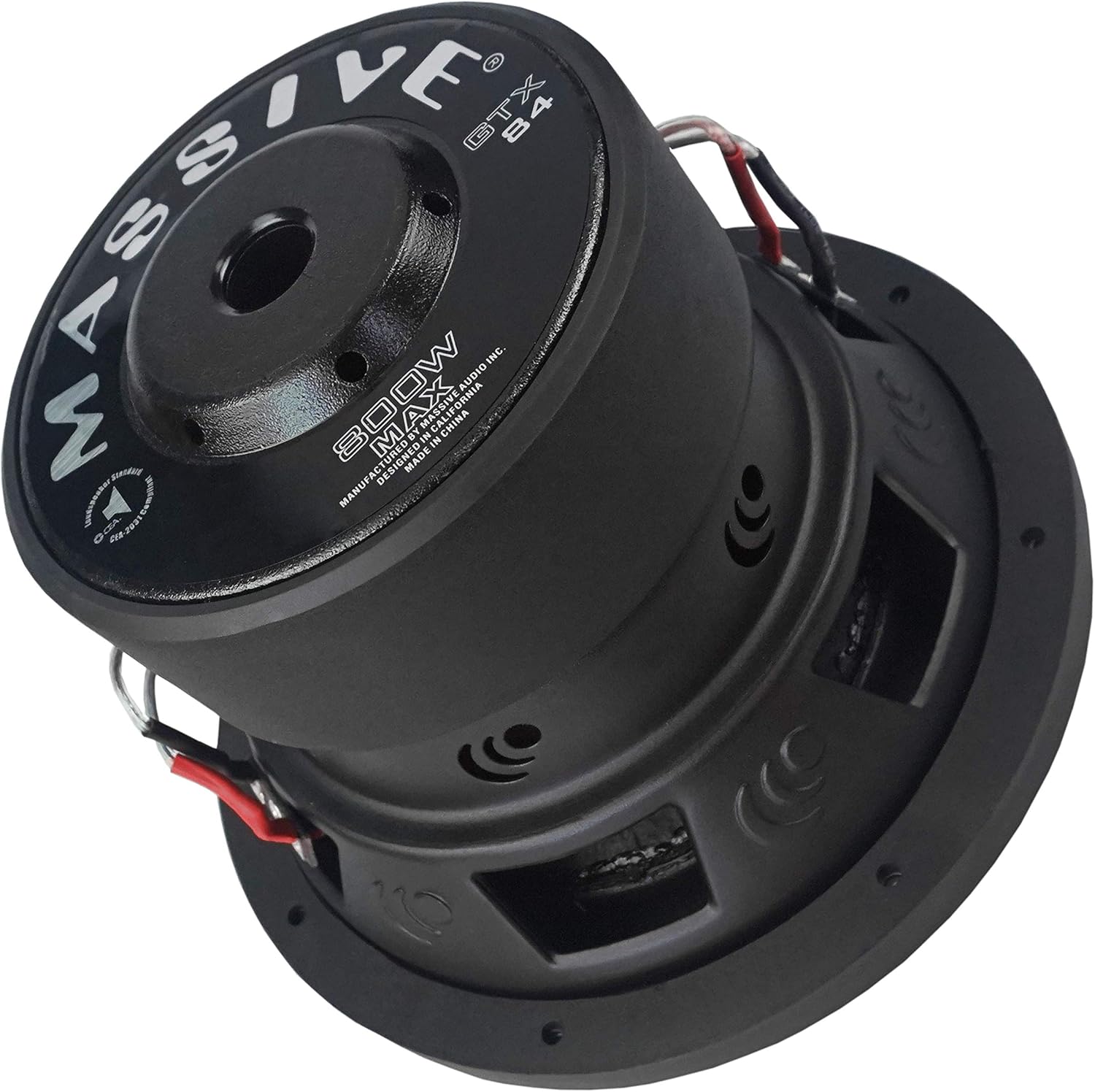 Massive Audio GTX84 – 8 Inch Car Audio Subwoofer, High Performance Subwoofer for Cars, Trucks, Jeeps - 8" Subwoofer 400 Watt RMS, 800w MAX Dual 4 Ohm
