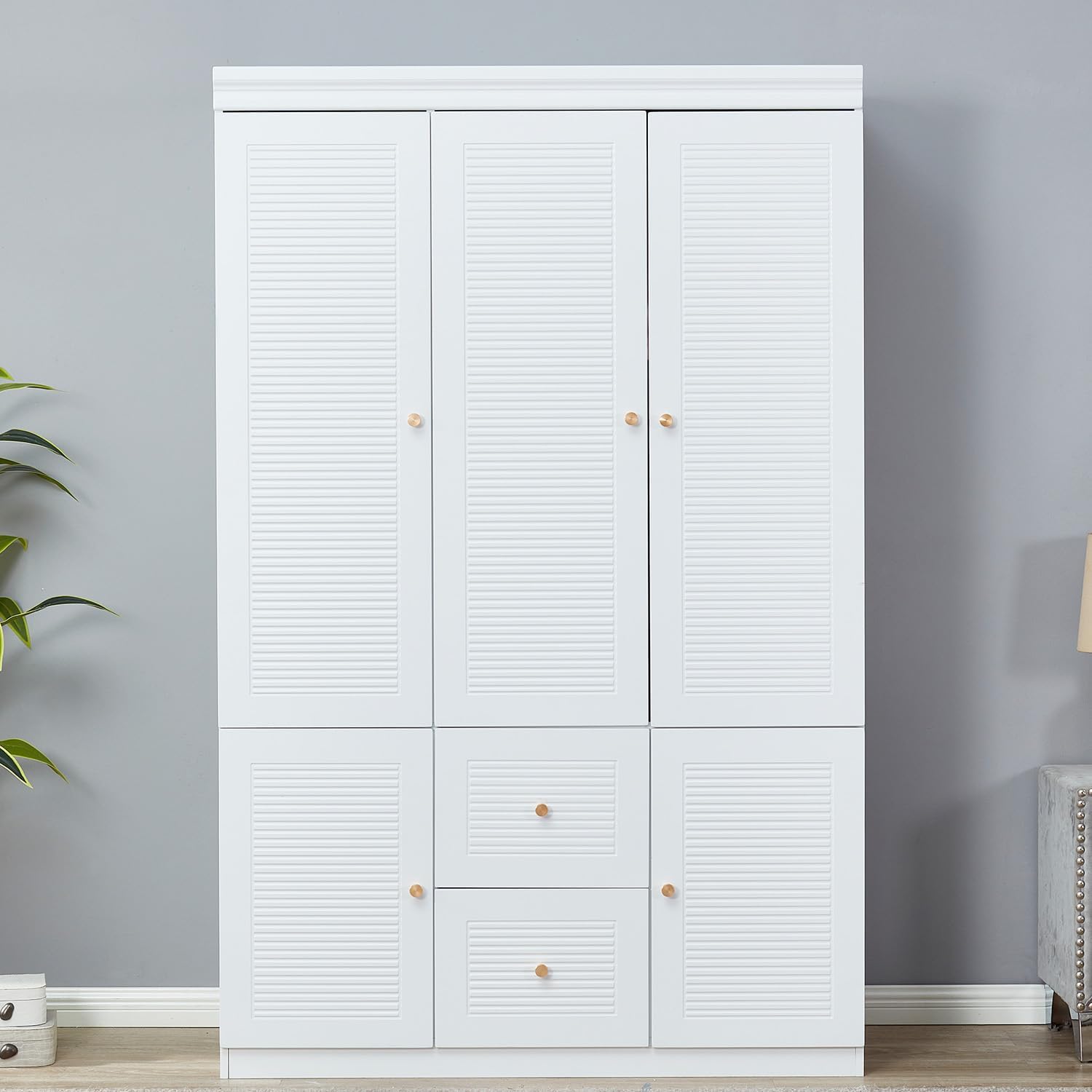 3 Door Armoire Wardrobe Closet