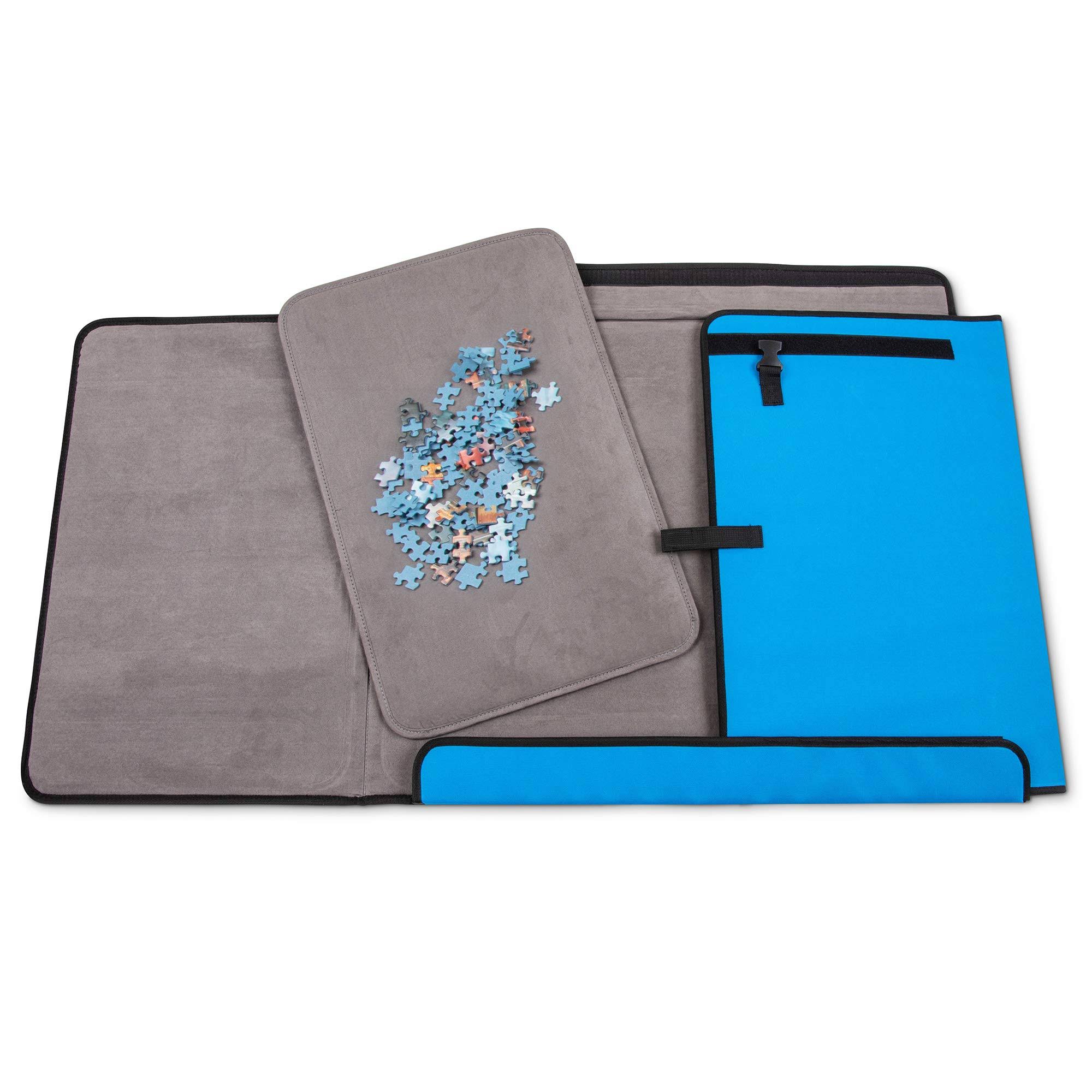 Jumbl 1000-Piece Puzzle Caddy | Portable Jigsaw Puzzle Mat, Organizer, Storage u0026 Travel Case with Non-Slip Felt Surface, [2]