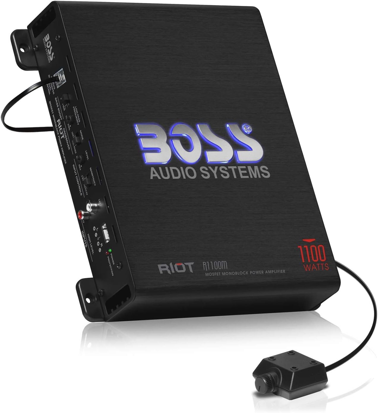 BOSS Audio Systems R1100M-S Riot Series Car Audio Subwoofer Amplifier - 1100 High Output, Monoblock, Class A/B, 2/4 Ohm Stable, Low/High Level Inputs