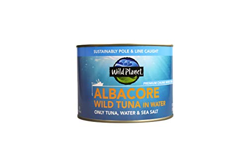 Wild Planet Wild Albacore Tuna, Sea Salt, Tinned Fish, Canned Tuna, Sustainably Wild-Caught, Non-GMO, Kosher, Gluten Free, Keto and Paleo