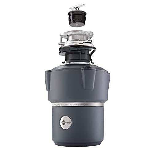 InSinkErator Garbage Disposal, Evolution Cover Control Plus, Quiet Series, 3/4 HP Batch Feed, Gray