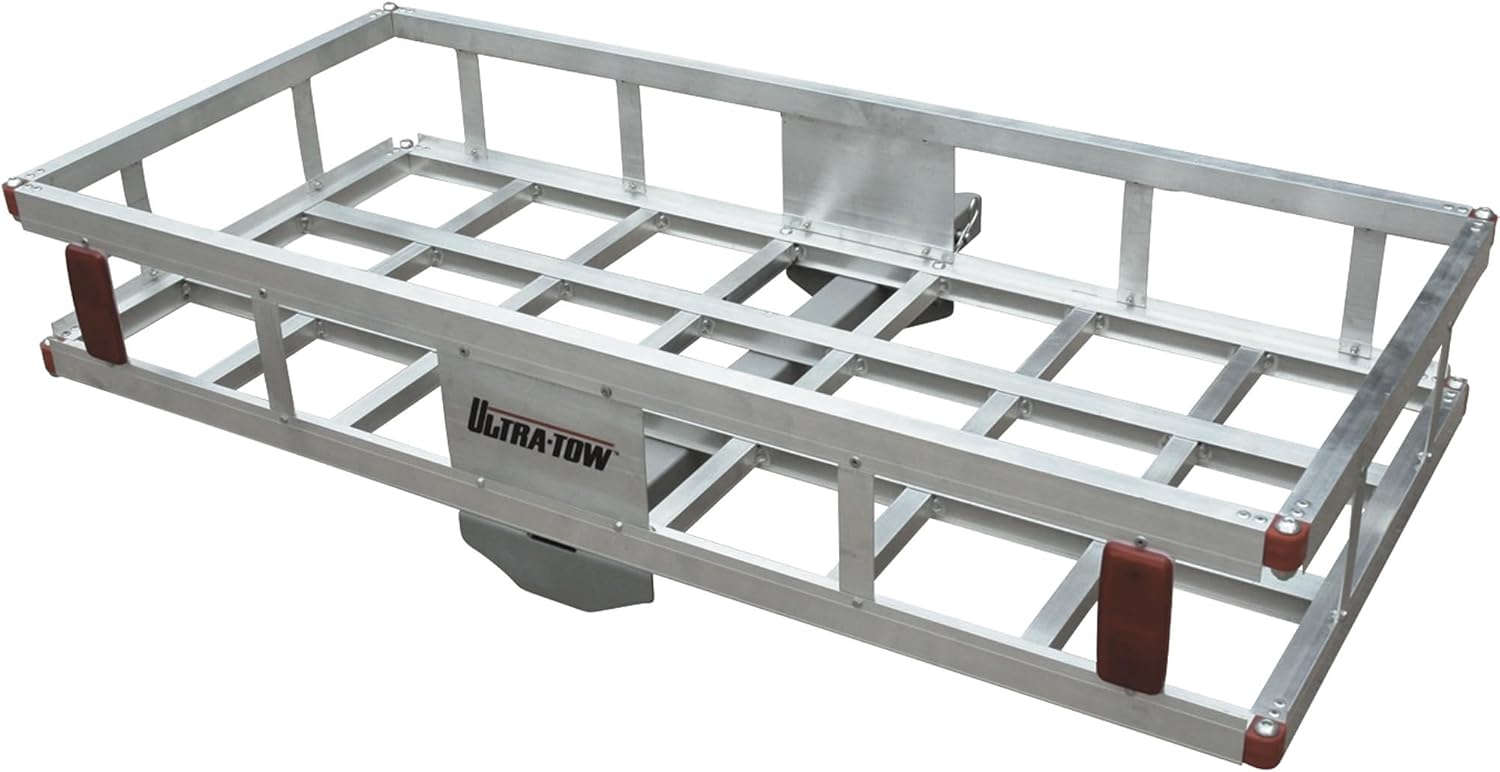 Ultra-Tow Aluminum Hitch Cargo Carrier- 500-Lb Capacity Silver 49inx22.5inx8inH