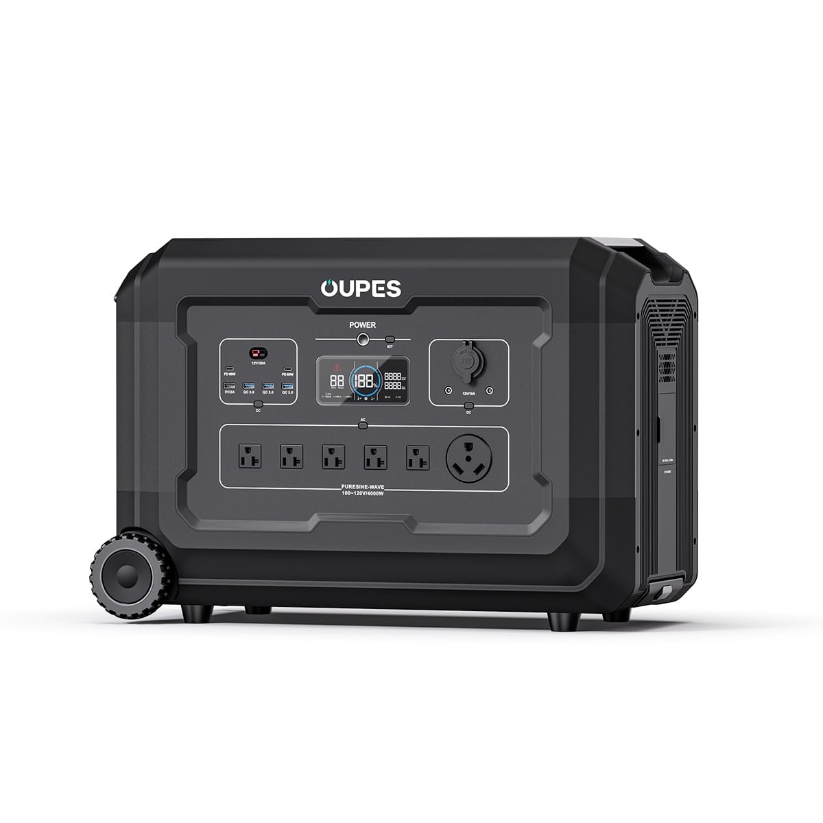OUPES 3600W Portable Power Station Mega 3, 3072Wh Solar Generator w/ 5 AC Outlets (7000W Surge), LiFePO4 Battery Backup 2100W Solar Input