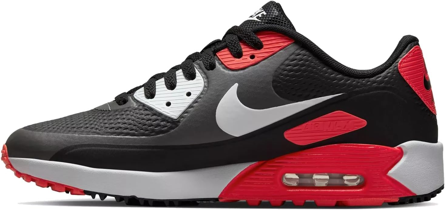 Nike AIR MAX 90 G, Grey/Black/Red, 7.5 US [CU9978 010]