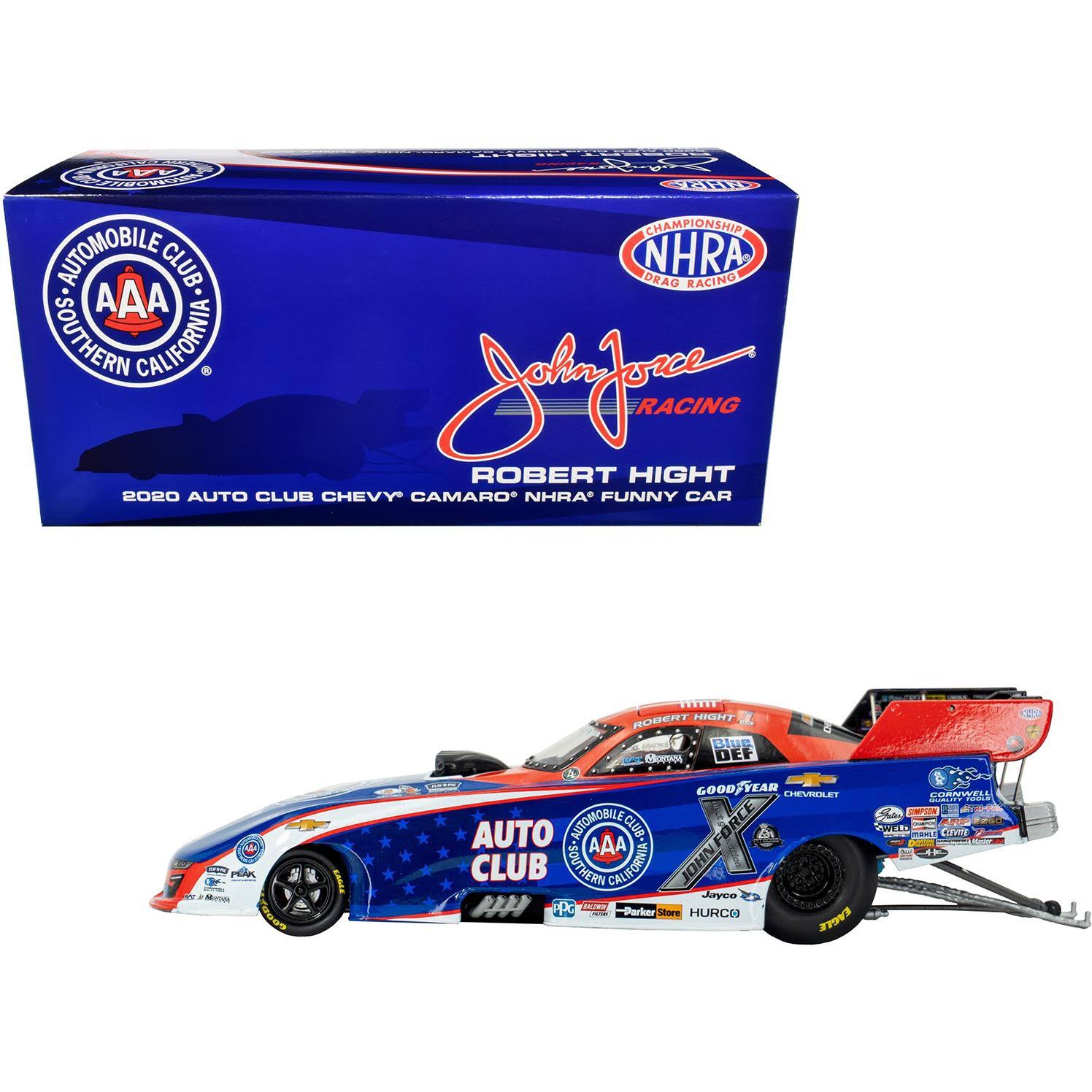 2020 Auto Club Chevrolet Camaro #1 Robert Hight AAA NHRA Funny Car John Force Racing 1/24 Diecast Model Car by Autoworld