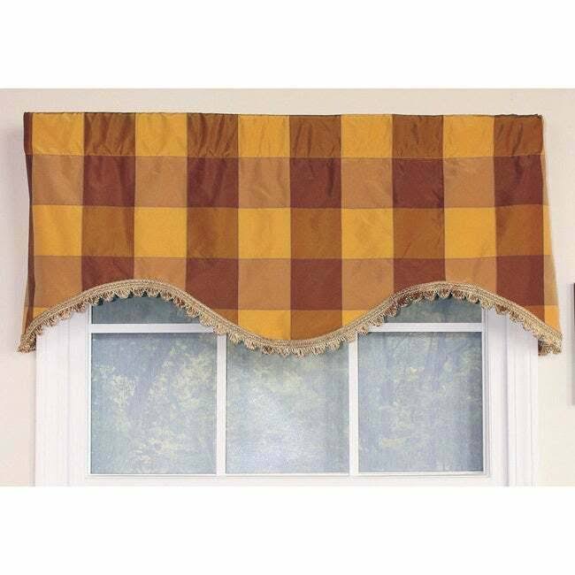 RLF Home Pascal Check Bronze Cornice Window Valance