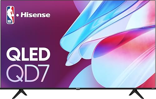 Hisense 75-Inch Class QD7 Series QLED 4K UHD Google Smart TV (75QD7N, 2024 Model) - QLED, Native 144Hz, Motion Rate 240, Direct Full Array