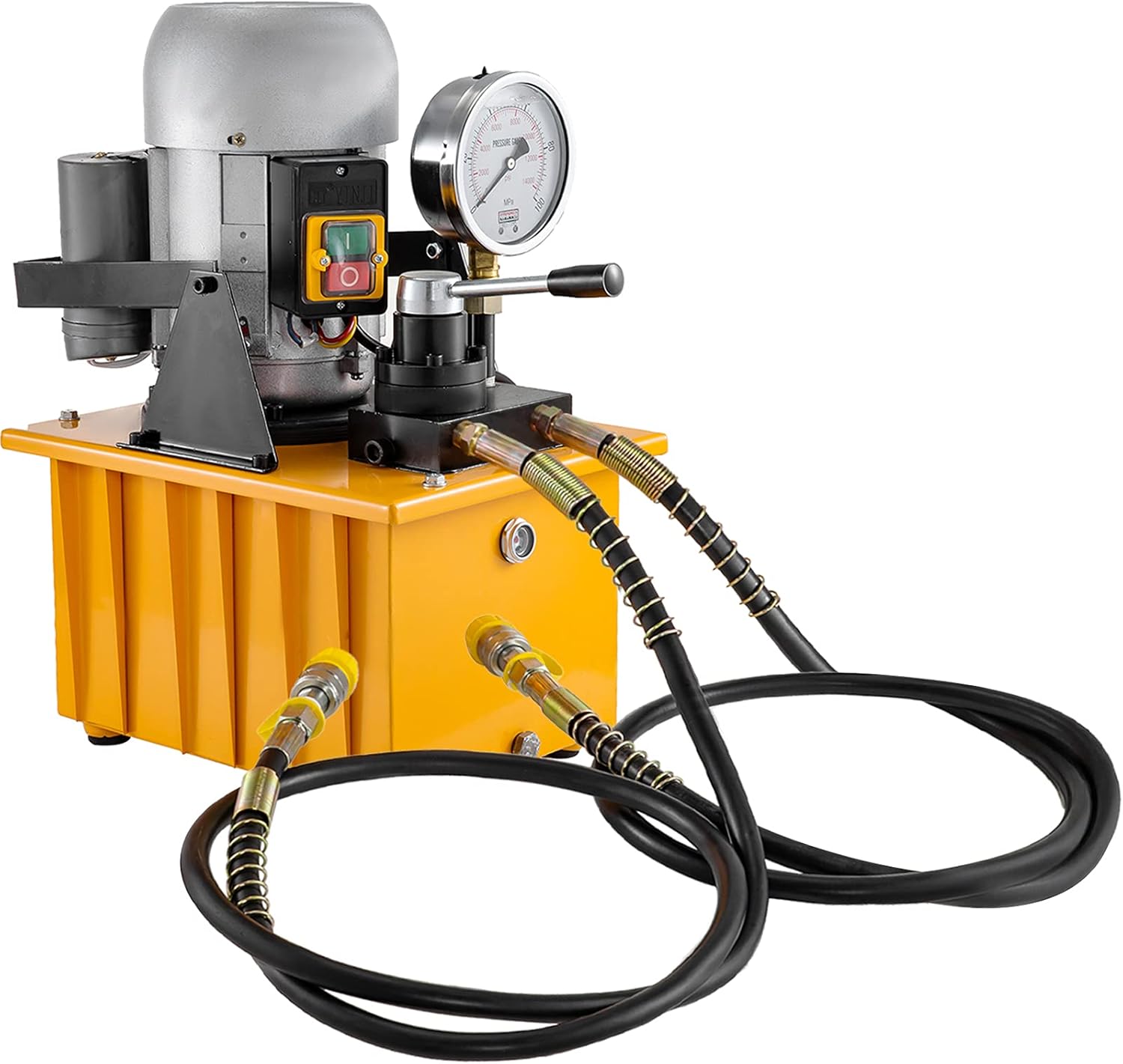Happybuy Hydraulic Pump Electric Double Acting Manual Valve Hydraulic Pump 10000 PSI Electric Hydraulic Power Unit for Home and Commercial Using