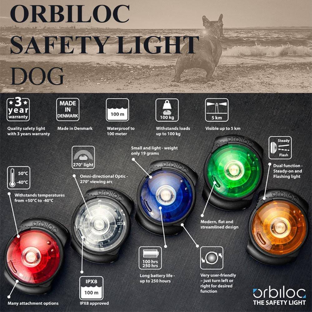 Orbiloc Dog Dual Safety Light, Green / 1-Size