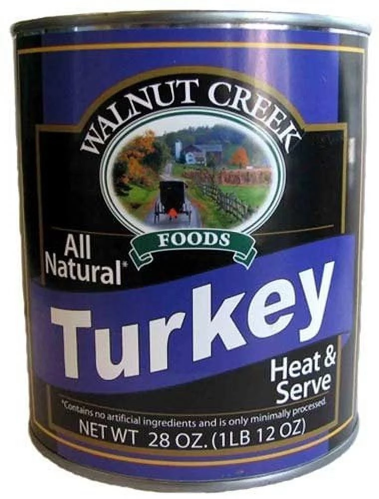 Walnut Creek Canned Boneless Turkey Pieces, Favorite Amish Food, 28 Oz. Can Pack of 4