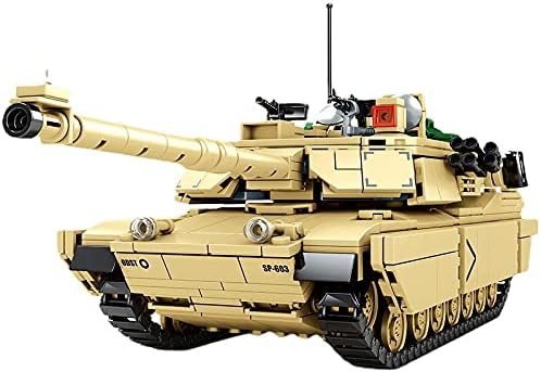 DAHONPA Army Tank Building Block(1052 PCS),WW2 Military M1A2 Abrams Historical Collection Tank Model with 5 Soldier Figures