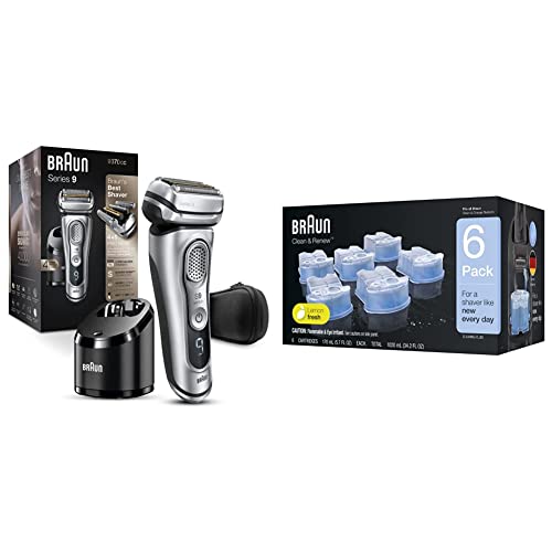 Braun Electric Razor for Men, Waterproof Foil Shaver, Series 9 9390cc, Wet & Dry Shave, With Pop-Up Beard Trimmer for Grooming